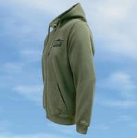 Zipped Hooded Sweatshirt - Olive - Vulcan XH558